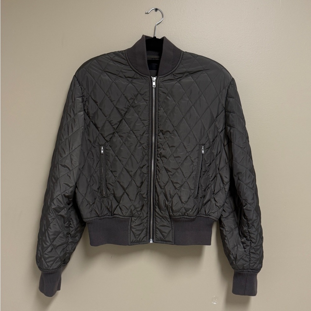 Quilted Black Bomber Jacket - Random Identities